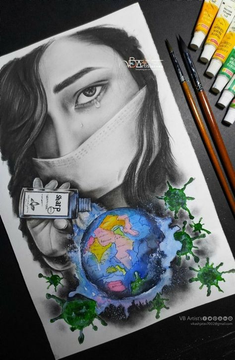 Earth Drawings, Drawing Competition, Painting Competition, Positive Art, Home Stay, Poster Drawing, Medical Art, Art Poster Design, Amazing Drawings