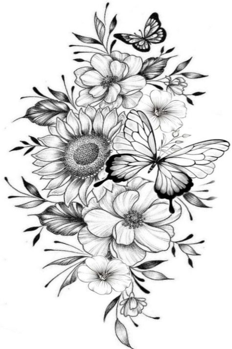 Tattoo Jesus, Butterfly With Flowers Tattoo, Tato Paha, Kids Tattoo, 42 Tattoo, Arm Sleeve Tattoos For Women, Floral Thigh Tattoos, Flower Thigh Tattoos, Tattoos Infinity