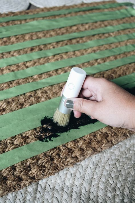 DIY Modern Doormat for Under $10 - Within the Grove Doormat Diy, Diy Doormat, Modern Doormats, Door Mat Diy, Garbage Can, Small Bottles, Painters Tape, Modern Diy, The Grove