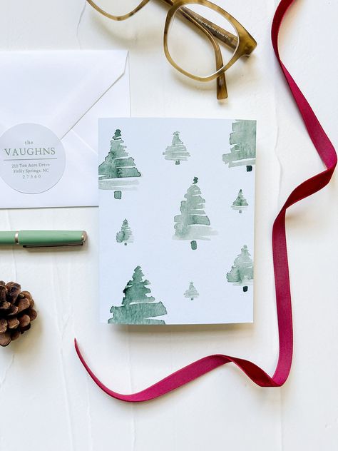 Christmas Card Design Watercolor, Simple Watercolor Cards Christmas, Loose Watercolor Christmas Cards, Quick Christmas Cards To Make, Simple Christmas Cards Watercolour, Christmas Watercolor Tags, Diy Christmas Card Watercolor, Handmade Christmas Cards Watercolor, Watercolor Christmas Tree Cards