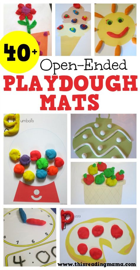 40+ Open-Ended Playdough Mats for Play, Fine Motor Development & Learning {all FREE!} - This Reading Mama Play Doh Activities, Playdoh Mats, Teaching Handwriting, Fine Motor Development, Playdough Activities, Motor Development, Playdough Mats, Time Clock, Fine Motor Activities