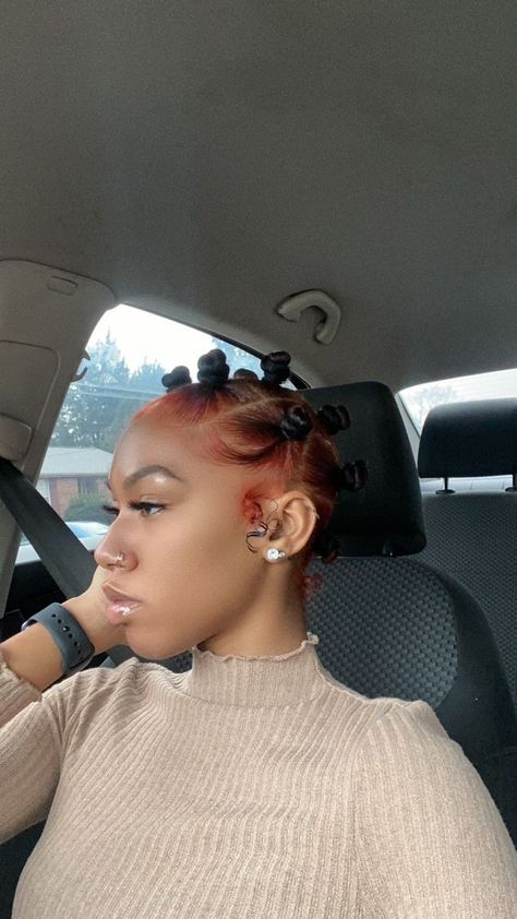 Bantu Knots Short Hair, 4c Natural Hairstyles Short, Bantu Knot Hairstyles, Shaved Hair Designs, Twa Hairstyles, Black Hair Dye, Human Hair Color, Bantu Knots, Dyed Natural Hair