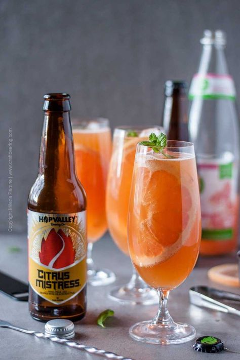 Beer Dessert, Bar Pictures, Beer Cocktail Recipes, Beer Decorations, Summer Shandy, Fruit Beer, Beer Cocktail, Tropical Drinks, Beer Pairing