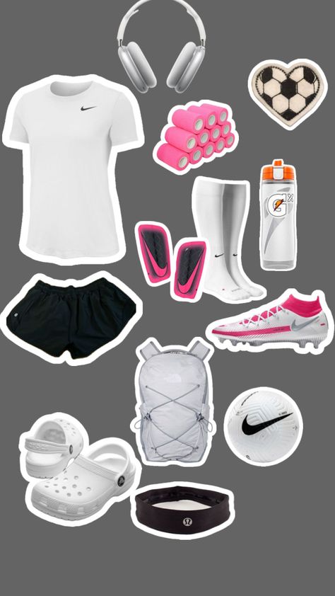 Preppy Soccer, Soccer Fit, Sporty Girl Aesthetic, Soccer Poses, Soccer Essentials, Vollyball Outfits, Soccer Jokes, Soccer Bag, Football Bag