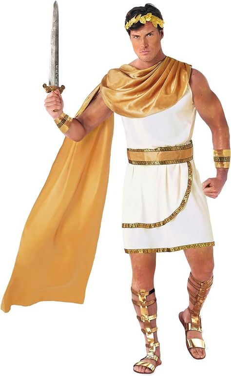 Amazon.com: Morph - Greek God Costume Men - Toga Costume Men - Roman Costume Men - Zeus Costume Men - Men's Greek Costume - Greek toga XL : Clothing, Shoes & Jewelry God Costume Men, Toga Costume Men, Apollo Outfit, Mens Toga Costume, Toga Party Costume, Zeus Costume, Julius Caesar Costume, Greek Mythology Costumes, Ancient Roman Clothing