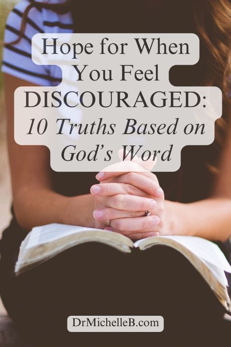 Hope for When You Feel Discouraged: 10 Truths Based on God’s Word Discouraged Quotes, Scripture Images, Feeling Discouraged, Never Alone, Felt Hearts, Knowing God, S Word, Book Quotes, Bible Study