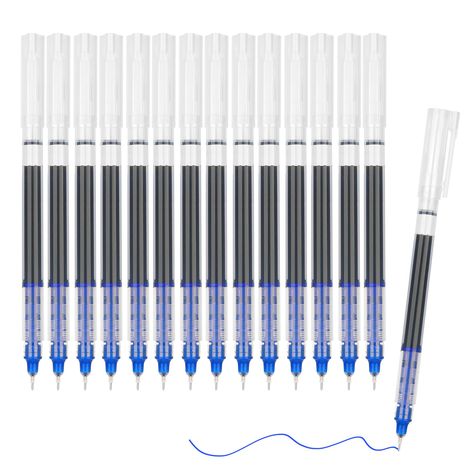 PRICES MAY VARY. Super Fast Drying: Our rollerball pens have precise tips, the ink dries quickly, and the pen ink flows smoothly without smudges or marks. High Quality: This ink pens for writing uses 0.5 mm pens fine point smooth writing pens, high-quality ink, which dries within 5 seconds, allowing you to write smoother than traditional pens. Clear Design: You will get 50 pcs 0.5 mm extra fine point pens. Our rollerball fine tip pens adopt a transparent design, making it easy to check the ink s Writing Offices, Fine Point Pens, Ink Pens, Writing Pens, Transparent Design, Rollerball Pen, Pen Ink, 5 Seconds, Blue Ink