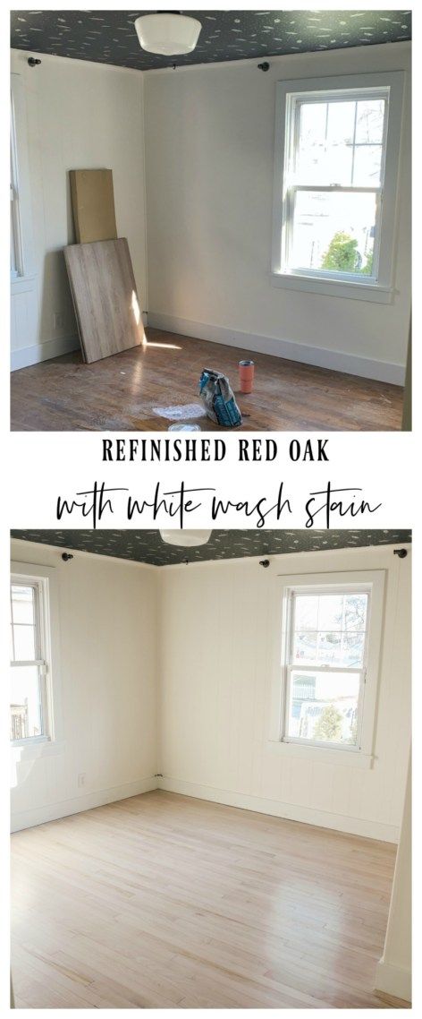 White Wash Wood Floors, White Wash Oak Floor, Staining Wood Floors, Diy Hardwood Floors, White Wash Stain, Refinish Wood Floors, Red Oak Floors, Nesting With Grace, White Washed Oak