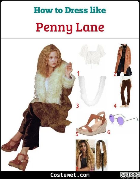 Penny Lane (Almost Famous) Costume for Cosplay & Halloween 2020 Almost Famous Penny Lane Costume, Penny Lane Almost Famous Halloween Costume, Penny Lane Almost Famous Costume, Almost Famous Halloween Costume, Penny Lane Almost Famous Outfits, Penny Lane Halloween Costume, Famous Blonde Characters, Almost Famous Costume, Almost Famous Outfits