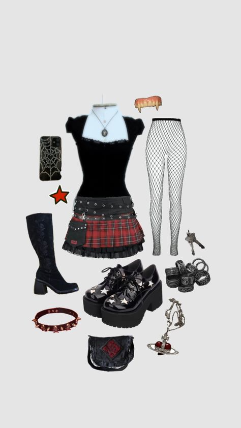 What aesthetic would you call this??/gen #altfashion #red #black #outfit Red Black Outfit, Alt Outfits, You Call, Black Outfit, Red And Black, Red, Black