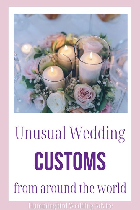 Every culture has wedding customs. Of course, American wedding customs may seem unusual to those in other countries. On the flip side, other countries may have unusual wedding traditions that seem strange to those in America. This post lists out some unusual wedding customs, and why they are done in certain cultures. From fathers spitting on brides, to everyone practicing crying before the wedding, it's a fun one to read! // wedding traditions // bride // global wedding // customs // unusual // Wedding Invitations Examples, Hummingbird Wedding, Wedding Games For Guests, Wedding Toss, Global Wedding, Wedding Tools, Wedding Questions, Head Tables, Unusual Wedding