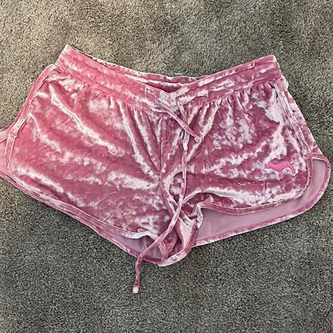 Never Used. But No Tags. Velvet Shorts From Pink Costume Inspo, Pink Lip Gloss, Velvet Shorts, Body Inspiration, Velvet Jacket, Kawaii Clothes, Pink Velvet, Pink Lips, Victoria's Secret Pink