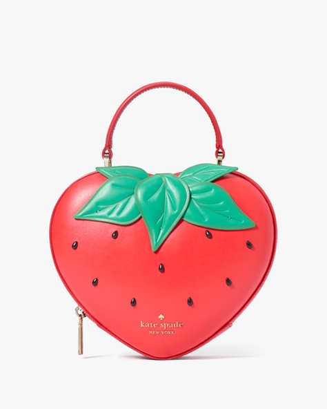 Deals on   Unique Purses - Strawberry, Floral Purses and More | kate spade outlet Kate Spade Novelty, Kate Spade Strawberry, Strawberry Purse, 3d Strawberry, Novelty Handbags, Strawberry Hearts, Kate Spade Outlet, Bag Pins, Bags Kate Spade