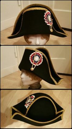 Bicorne hat: made popular by Napoleon Bonaparte, called bicorne ... Bicorn Hat, Napoleon Hat, Types Of Hats, Hat Styles, Napoleon Bonaparte, Model Outfit, 18th Century Fashion, Pirate Hats, Duckduckgo Privacy