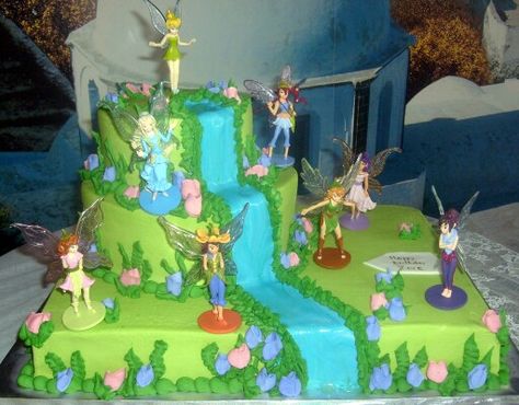 Tinkerbell Birthday cake Fixies Cake, Tinkerbell Decorations, Tinkerbell Cupcakes, Fairies Cake, Walmart Birthday Cakes, Tinkerbell Birthday Cakes, Pirate Cakes, Christmas Party Treats, Tinkerbell Birthday