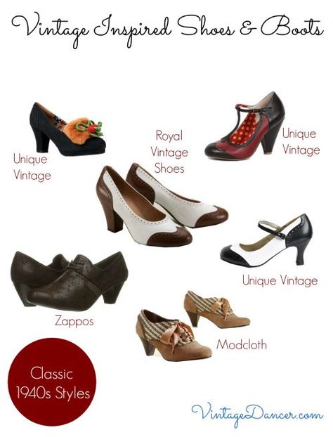 Complete a 1940s look with this selection of heels.                                                                                                                                                                                 More Vintage Fashion 1940s, Womens Saddle Shoes, Best Golf Shoes, Shoe Advertising, Vintage Shoes Women, Vintage Style Shoes, Fashion 1940s, Saddle Shoes, Vintage Inspired Fashion