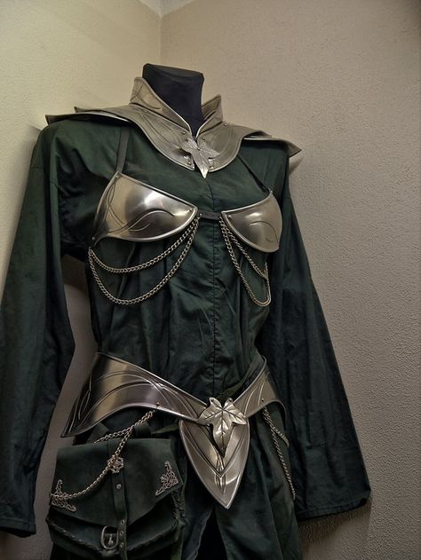 Costume Dress Armor, Elven Clothing, Armor Dress, Costume Armour, Mode Rock, Female Armor, Fantasy Costumes, Fantasy Armor, Fantasy Dress