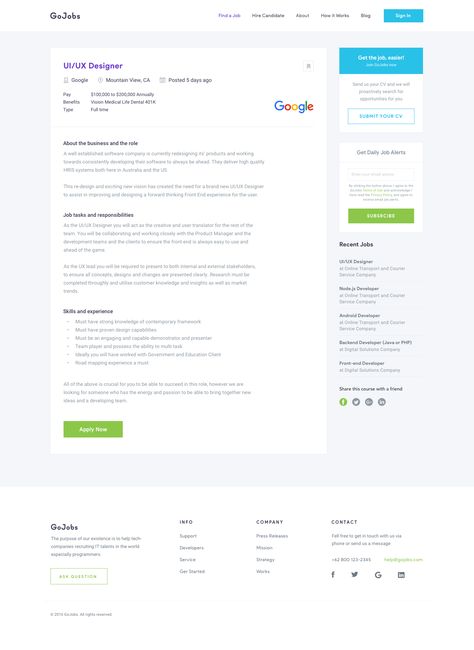 Job detail Job Portal Website, Marketing Coordinator, Web Design Jobs, Portal Website, App Inspiration, Ux Kits, Job Page, Apply Job, Job Description Template