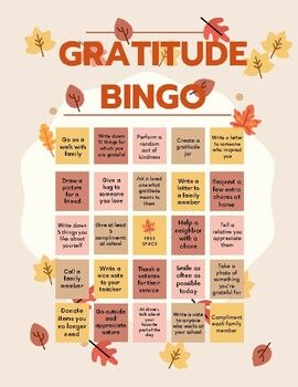 Gratitude BINGO (PDF) is a fun way to present ideas on how to show gratitude for the people, places, and things we love. It's an awesome tool to help our kids realize that showing gratitude is not only appreciated by the receiver but also the giver.Gratitude BINGO works well for the month of November. However, it can be used regularly throughout the year.Here's how to play:Mark each box once you have completed a task.Complete as many boxes as you can throughout the month.How long will it take yo Gratitude Bingo For Kids, November Relief Society Activities, Gratitude Party Ideas, Gratitude Bingo, Thanksgiving Gratitude Activities, Gratitude Games, Gratitude Party, Gratitude Ideas, Thanksgiving Bingo