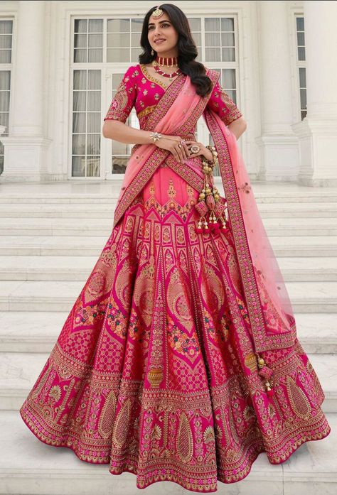 She is shy 
He is outspoken 

She is clumsy 
He is graceful 

She is … #romance #Romance #amreading #books #wattpad Unique Lehenga, Pengantin India, Bridal Lehenga Designs, Latest Bridal Lehenga, Sabyasachi Lehenga, Rani Pink, Wedding Lehenga Designs, Traditional Indian Dress, Choli Designs