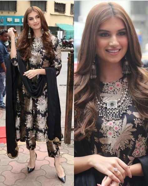 Brocket Suit, Banarsi Suit, Eid Outfit Ideas, Party Wear Frocks, Alona Tal, Tara Sutaria, Pakistani Women Dresses, Western Dresses For Women, Stylish Actresses