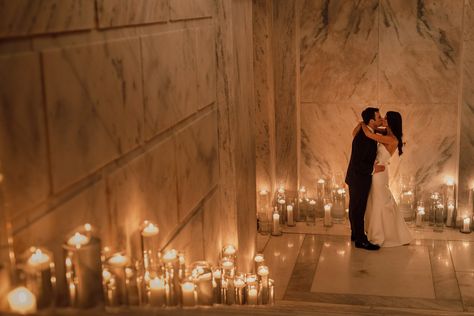 Candlelit Chapel Wedding, Staircase Candles Wedding, Candles Wedding Backdrop, Ritz Carlton Philadelphia, Wedding Candle Walkway, Candle Lit Wedding Ceremony Indoor, Ritz Carlton Philadelphia Wedding, Staircase Candles, Wedding Candle Wall