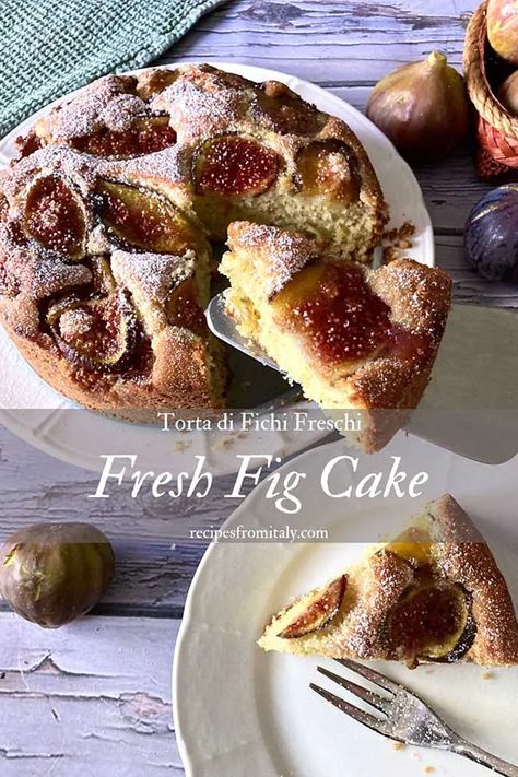 Fresh Fig Cake Recipe, Fig Recipes Dessert, Fig Cake Recipe, Recipe With Almonds, Fig Dessert, Recipes From Italy, Fig Jam Recipe, Fig Cake, Fruity Cake