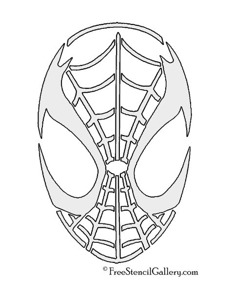 Spiderman Mask Stencil                                                                                                                                                                                 More Spiderman Pumpkin Carving, Spiderman Stencil, Spiderman Pumpkin Stencil, Spiderman Maske, Pumpkin Template Printable, Spiderman Pumpkin, Pumpkin Carving Stencils Templates, Halloween Pumpkin Stencils, Spiderman Mask