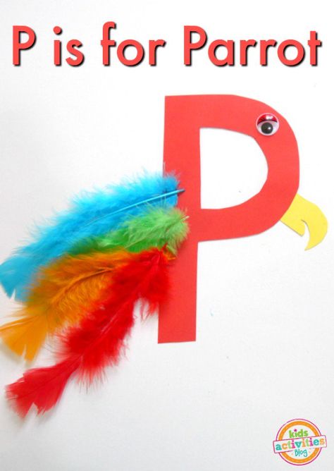 p is for parrot craft – Kids Activities Blog Letter P Craft For Preschoolers, Letter P Craft, Painting Ideas For Kids Easy, P Craft, Pumpkin Painting Ideas For Kids, Letter P Crafts, Parrot Craft, Preschool Letter Crafts, Alphabet Crafts Preschool