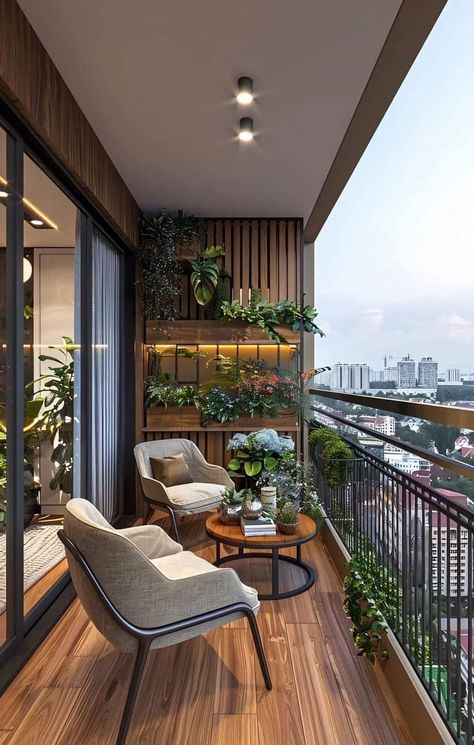 Small Balcony Garden, House Balcony Design, Terrace Decor, Small Balcony Design, Interior Design Your Home, Hall Interior Design, Small Apartment Design, Small Balcony Decor, Apartment Balcony Decorating