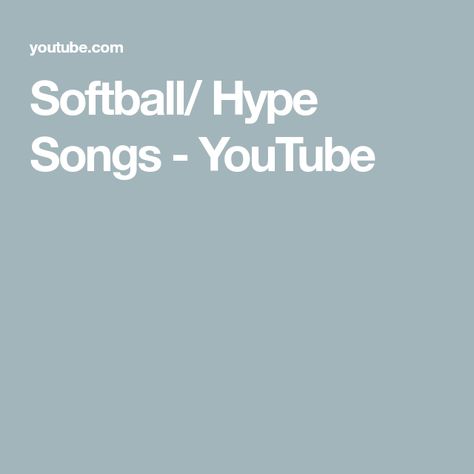 Softball/ Hype Songs - YouTube Hype Songs, Softball, The Creator, Songs, Friends Family, With Friends, The World, Quick Saves