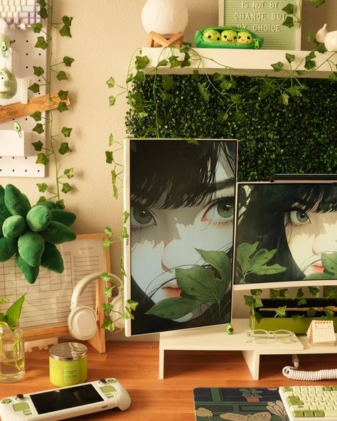 Plant Gaming Setup, Streaming Advice, Streaming Aesthetic, Streaming Tips, Bedrooms Inspiration, Streaming Setup, Gamer Room Decor, Makeover Bedroom, Desk Inspo