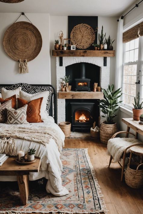 Boho Style Bedroom Decor, Boho Bedroom Aesthetic, Unique Decor Ideas, Boho Bedrooms, Modern Bohemian Style, Aesthetic Tips, Modern Boho Bedroom, Dreamy Design, Boho Style Bedroom