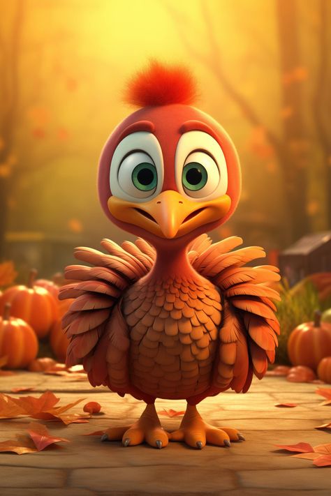 Cute Thanksgiving Turkey 3D Illustration Free Photo Cute Turkey Wallpaper, Happy Thanksgiving Images Cute, Turkey Collage, Turkey Animal, Turkey Wallpaper, Fall Scavenger Hunt, Cartoon Turkey, Happy Thanksgiving Images, Turkey Art