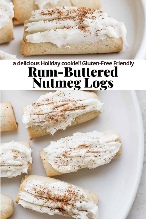 Nutmeg Cookie Logs, Rum Log Cookies, Nutmeg Log Cookies Recipe, Nutmeg Desserts, Yule Log Cookies, Yule Cookie Recipes, Nutmeg Logs Recipe, Nutmeg Cookies Recipe, Nutmeg Logs