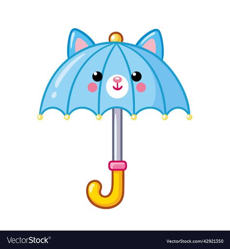 Walking With Umbrella, Picture Of Umbrella, Kawaii Umbrella, Fox Walking, Happy Holi Picture, Umbrella Cartoon, Basic Drawing For Kids, Cute Umbrella, Umbrella Drawing