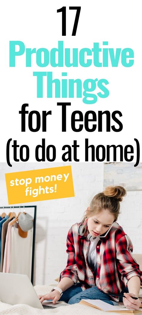 What are productive things to do for teens at home? I LOVE this list of productive activities for teens at home - these ideas for bored teens is just perfect. If my teen can work through this list, she'll set herself up for a great future. Awesome tips! Next time my teenager says she's bored, I'm giving her productive things to do when bored! #bored #teens #parenting #athome I’m Bored Jar For Teens, Productive Things To Do After School, Teen Activity Ideas, Pre Teen Activities, What Can I Do When Im Bored, Things To Do As A Teenager, Things To Do When Bored For Teens, What To Do When Bored At Home For Teens, Activities For Teens At Home