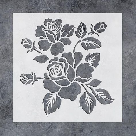 Amazon.com : GSS Designs Bloom Rose Stencils for Painting Wood Canvas Paper Fabric Walls Furniture - Reusable Flower Stencils - Floral Paint Stencils Set for Home Decor 12x12 Inch : Arts, Crafts & Sewing Stensil Bunga, Expensive Wallpaper, Rose Stencil, Stencil Wood, Floral Stencil, Stencils For Painting, Flower Stencil, Plastic Art, Stencil Crafts