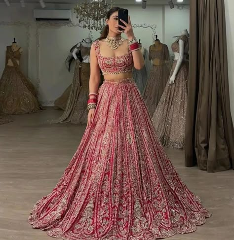 VISIT LIKE AND FOLLOW US For immediate response please call or WhatsApp us on +918099634110 Bridal lehenga.indianwedding lehenga.lehengalove.love.indianbridallehenga.indianware.saree.blouse,lehengalovers,indianbridalmakeup.bollywoodlehenga,haldi, Sangeet,haldidresses,bridalgagarhas, #lehenga #lehengalove #lehengalovers❤️❤️❤️ #lehengalovers #bridal #indianwedding #indiansaree #indianbride #indianbridalmakeup #indianbridalwear #bollywood #bigfatindianwedding #haldi #haldiceremony #usaindia... Reception Outfit For Bride Indian, Indian Wedding Reception Gowns, Mehendi Outfits For Bride, Reception Outfit For Bride, Bride Reception Dresses, South Indian Wedding Saree, Desi Aesthetics, Bollywood Bridal, Latest Bridal Lehenga