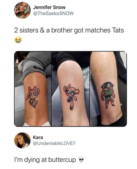 Matching Tats, Right In The Childhood, Matching Tattoos, Hysterically Funny, Really Funny Pictures, Good Life, Really Funny Memes, What’s Going On, Cute Tattoos