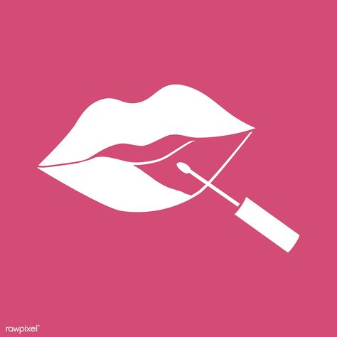 Liquid lipstick application vector | free image by rawpixel.com Logo Design For Lip Tint, Liptint Logo Design Ideas, Lip Gloss Logo Design Ideas, Lipstick Logo, Lip Tint Layout Design, Lips Logo Branding Aesthetic, Lips Logo Branding, Lipstick Graphic Design, Lip Logo