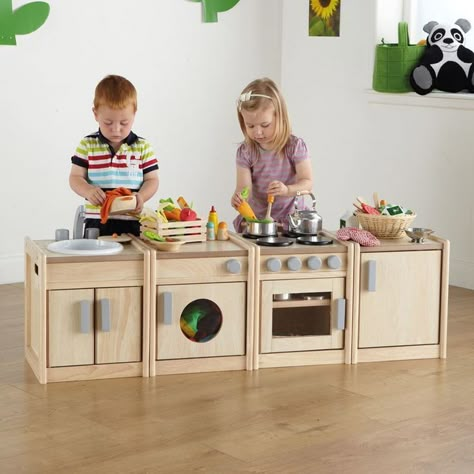 Kids Wooden Kitchen, Wooden Kitchen Set, Diy Kids Kitchen, Diy Esstisch, Wooden Toy Kitchen, Toddler Kitchen, Kitchen Sets For Kids, Wooden Play Kitchen, Kitchen Unit