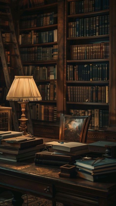 Old Library Aesthetic, Vintage Library Aesthetic, Dark Library, Dark Academia Library, Reading Place, Dark Academia Books, Cosy Reading, Library Reading, Dark Acadamia