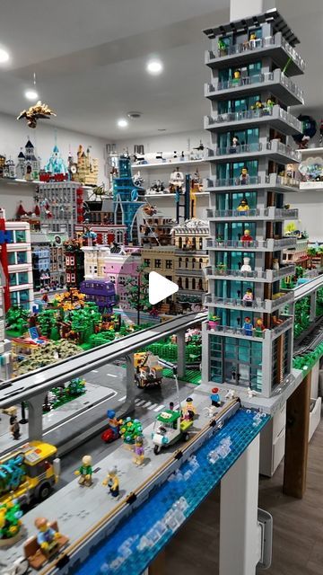 Bricksie on YouTube on Instagram: "My LEGO Tel-O-Post Skyscraper!" Big Lego Creations, Lego Building Room Ideas, Basic Lego Builds, Easy Lego Houses To Build, Lego City Display Ideas, Lego Tables Diy, Lego Architecture Display, Lego Creations Ideas, Lego Room Ideas For Adults