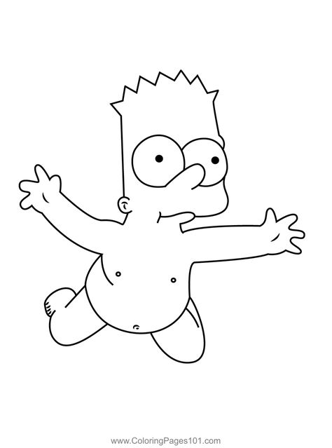 Bart Simpson Coloring Page Bart Simpson Flash Tattoo, Marvel Flash Tattoo, Bart Simpson Tattoo Design, Bart Simpson Tattoo, Simpsons Coloring Pages, Bart Simpson Drawing, Felt Characters, Simpsons Tattoo, Simpsons Drawings