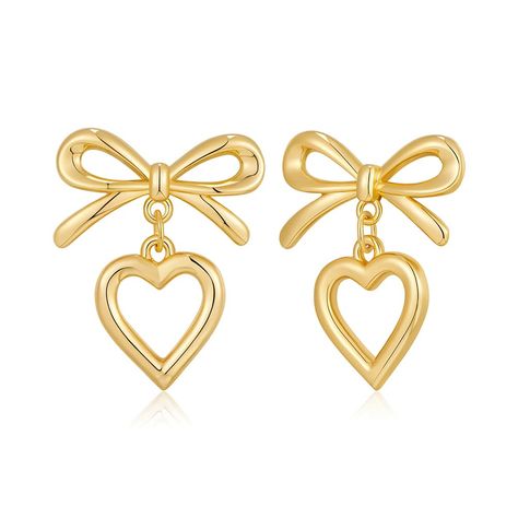 PRICES MAY VARY. Charming Bow Earrings: These lovely bow earrings are both lightweight and stylish, weighing only 0.08oz/pc. With a height of 2.5cm (0.98in) and a width of 2.0cm (0.78in), they add a touch of sweetness to your overall look. Gold Heart Earrings:The intricate hollowed heart drop dangle design enhances the overall aesthetic, making these earrings a charming accessory.Whether it's a casual outing or a formal event, the Gold Ribbon Heart Earrings complement a wide range of outfits, ad Dangling Earrings Heart, Heart Face Earrings, Ribbon Heart, Hearts Earrings, Red Heart Earrings, Gold Heart Earring, Retro Earring, Bow Jewelry, Heart Dangle Earrings