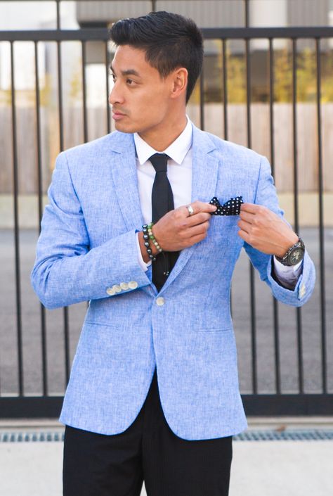 Light Blue Blazer Outfit Men, Light Blue Jacket Outfit, Light Blue Blazer Outfit, Blue Jacket Outfits Men, Blue Suit Style, Blazer Men Outfit, Blue Suit Outfit, Blue Blazer Outfit Men, Blue Blazer Outfit