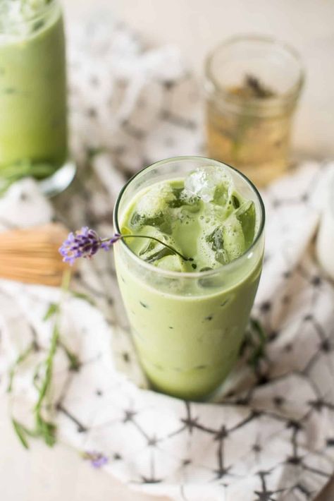 Lavender Matcha Latte, Lavender Matcha, Macha Tea, Green Tea Matcha, Lavender Recipes, Matcha Whisk, Lavender Syrup, Matcha Drink, Matcha Recipe