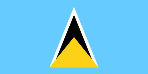 Since 1 Mar 1967, the island of Saint Lucia has used something like this flag. They've made minor changes since, most recently in 2002 when they changed the colors. St Lucia Flag, Barbados Beaches, Lesser Antilles, Africa Do Sul, Saint Lucia, Santa Lucia, Flags Of The World, Island Travel, Caribbean Sea