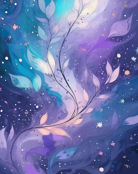 Teal And Purple Aesthetic, Purple And Teal Aesthetic, Purple And Blue Aesthetic, Vtuber Ideas, Purple Flower Background, Fest Ideas, 16 Wallpaper, Painted Pictures, 2024 Inspiration